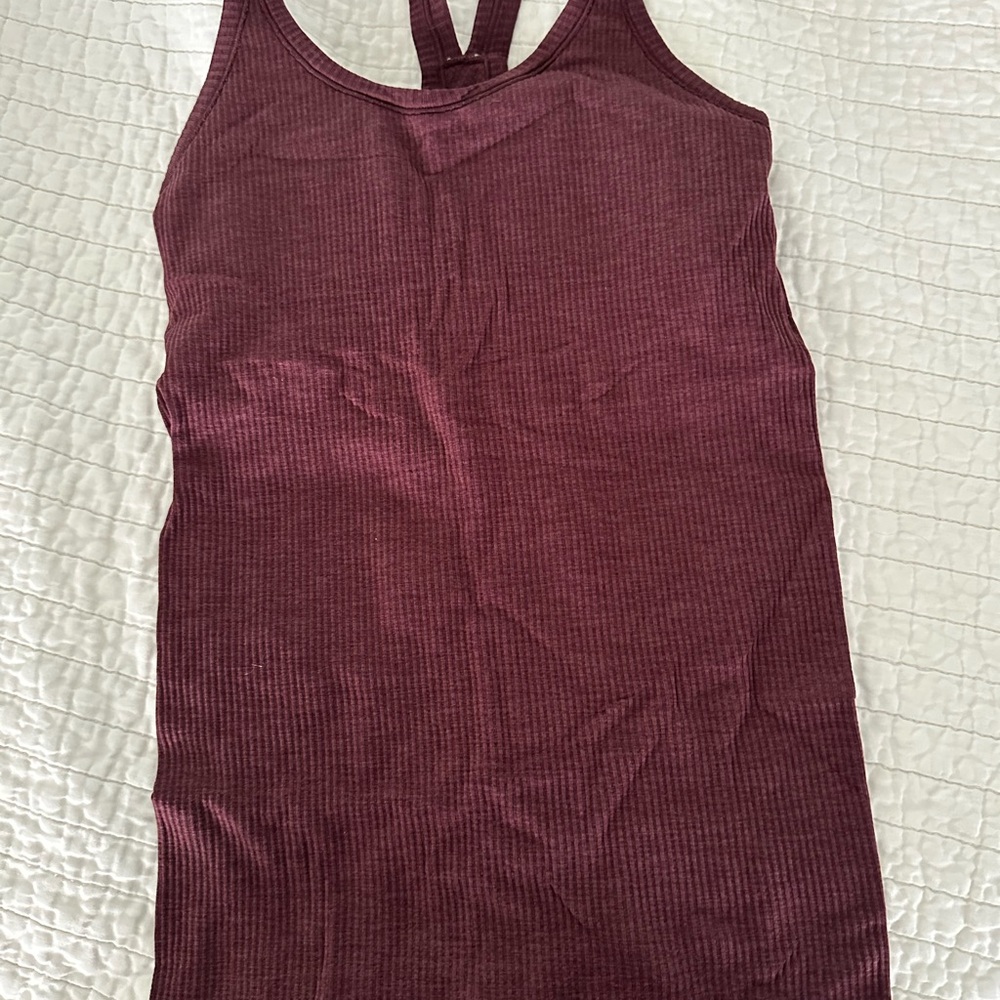 Lululemon Athletica Ribbed Tank Top - Dark Red